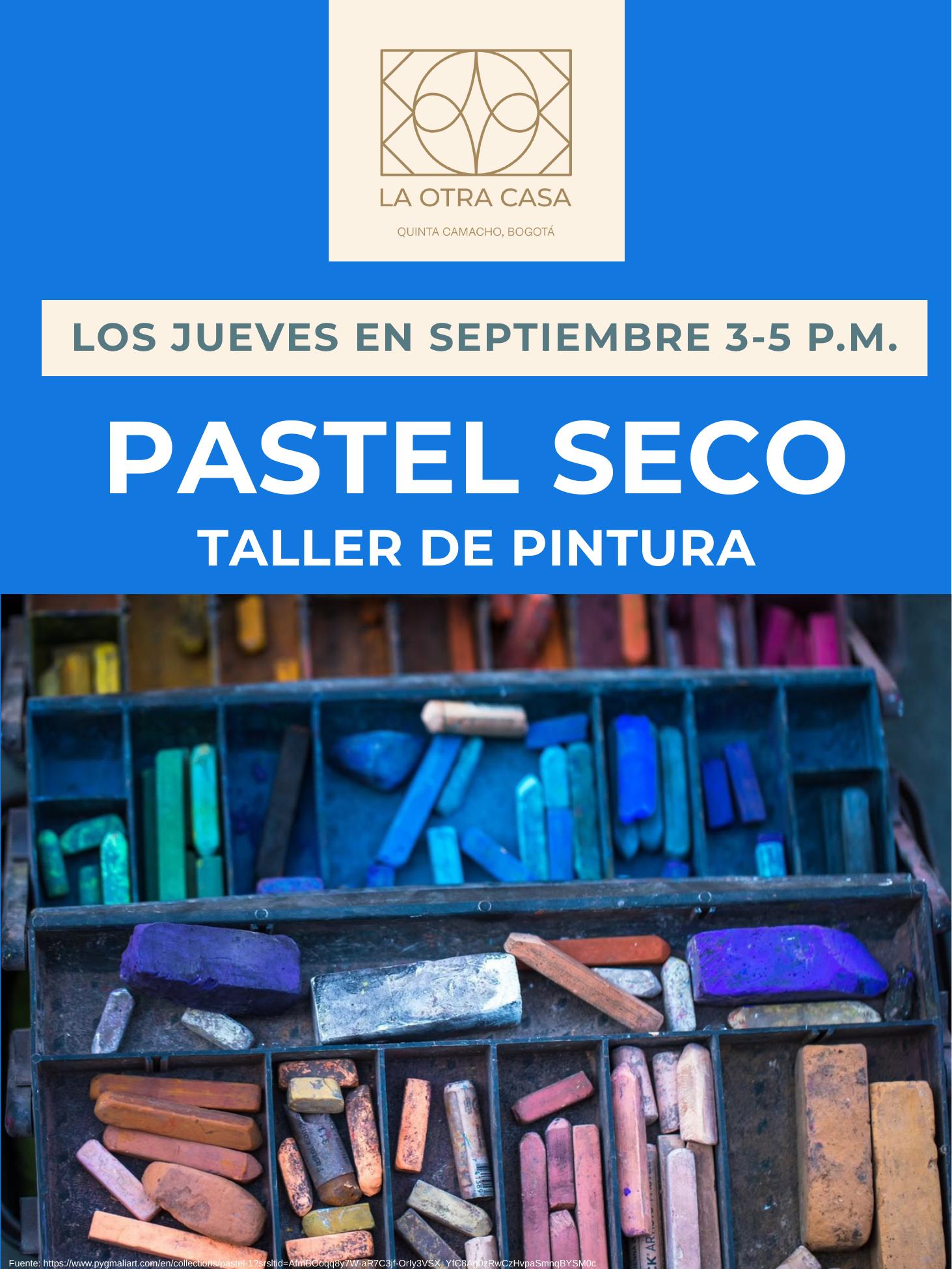 Taller de pintura · Pastel seco — con Ernesto Soto. Jueves 3, 10, 17 y 24 de septiembre, 3:00 a 5:00 PM. Incluye materiales y refrigerio.